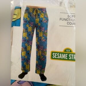 Sesame Street Bert and Ernie Blue Sleep Pants with Yellow Accents 100% cotton L